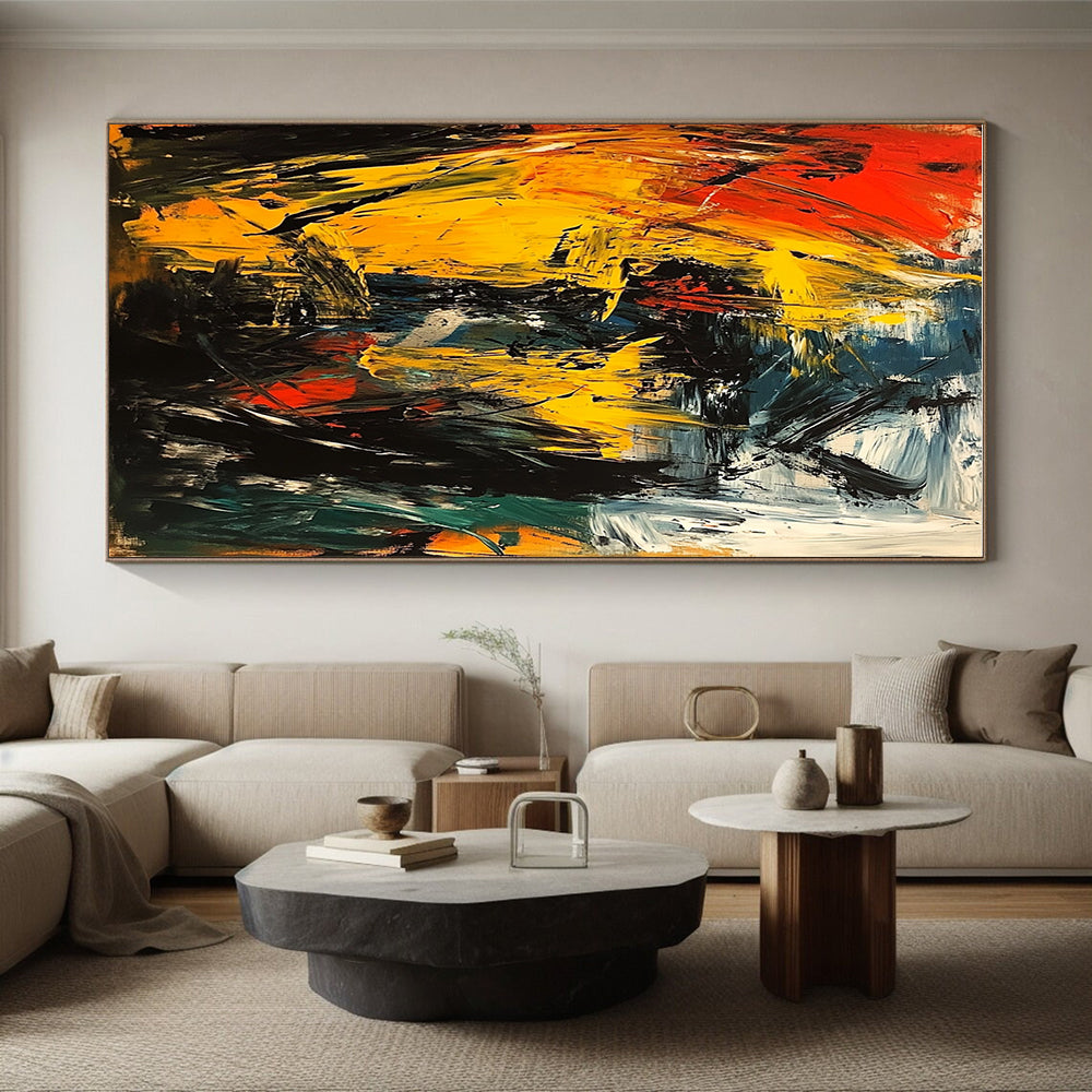 Vivid Color Burst Abstract Painting with Bold Strokes GER750