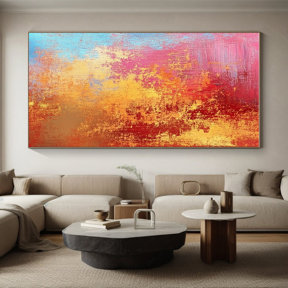 Warm Tone Abstract with Red Orange Pink and Blue GER332