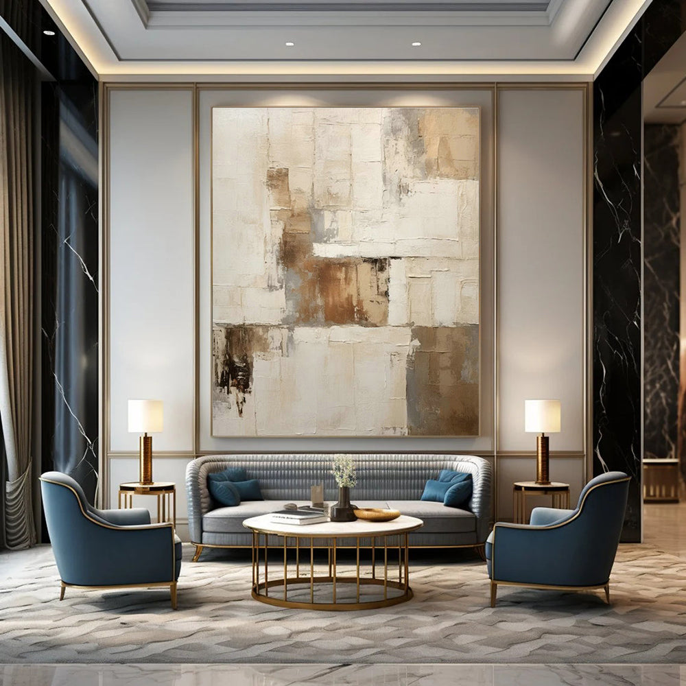 Hand - Painted Oversized Abstract Gem for Living Room & Office DLZ1317