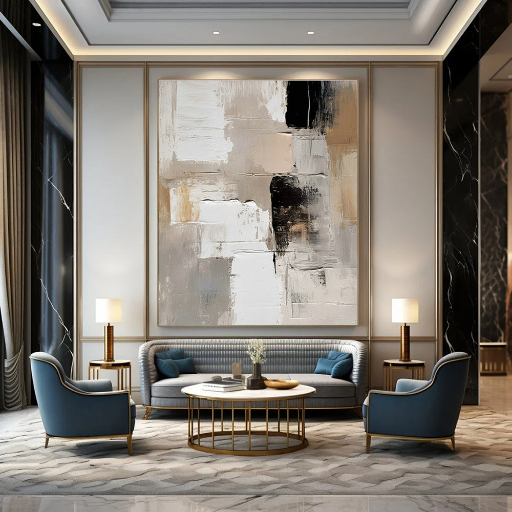 Hand - Painted Custom Abstracts for Cottage Dining Room Hutch Glass Panels & Hallway Wall Sconces DLZ0718