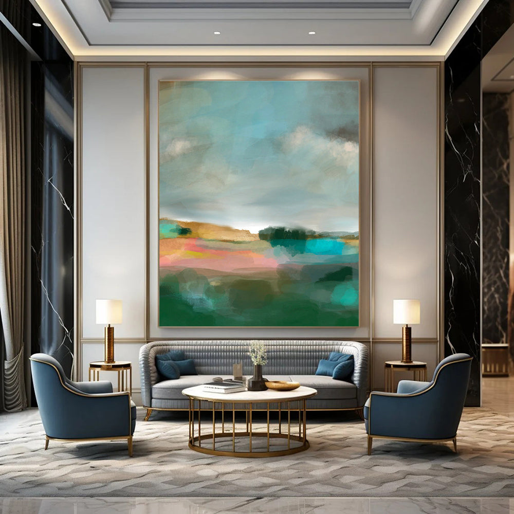 Custom Hand - Painted Abstract Murals for Bedroom and Hallway DLZ0651