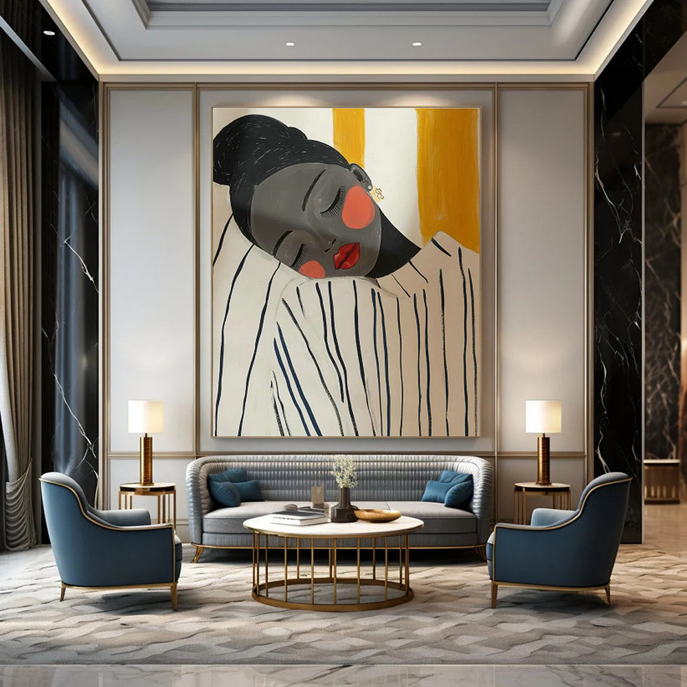 Oversized Custom Hand - Painted Abstracts for Bedroom Canopy & Office Partition Walls DLZ0704