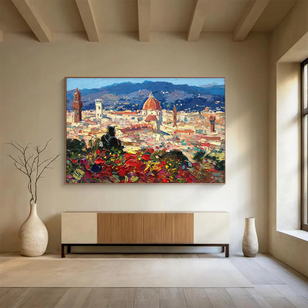 Cityscape with Dome Abstract Painting THY437