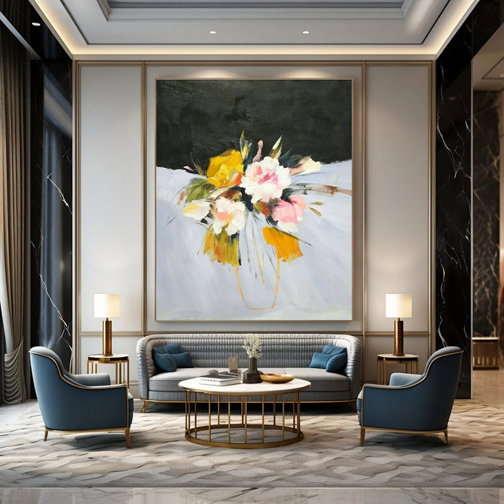 Enormous - Scale Custom Hand - Painted Abstract Canvases for Bedroom Canopy Beds & Office Server Closets DLZ0626