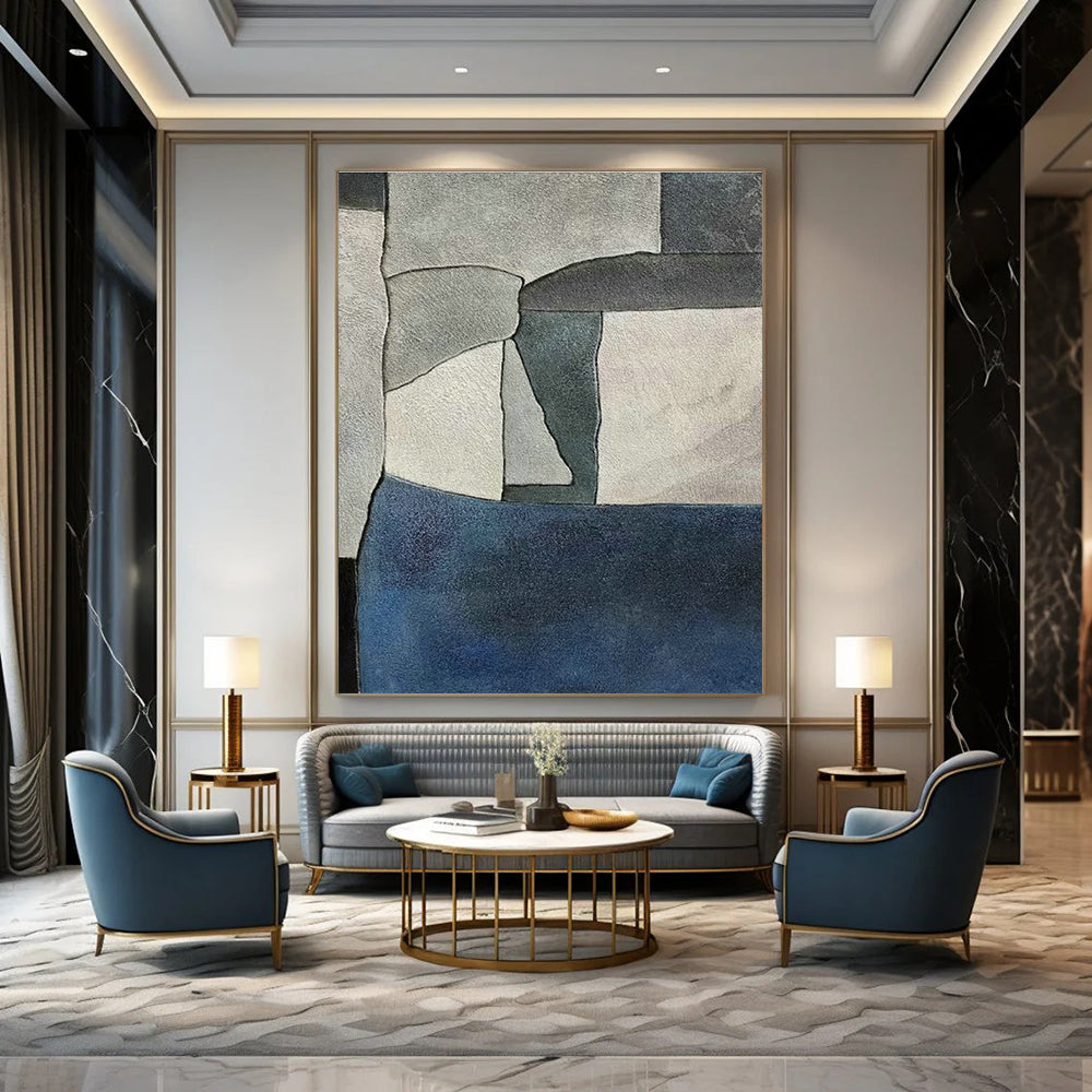 Oversized Abstract Hand - Painted Murals for Living Room Feature Walls & Office Break Rooms DLZ0579