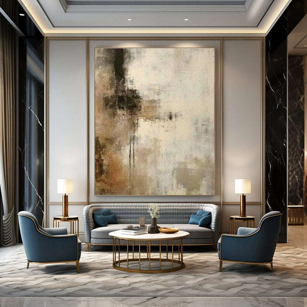 Monumental Personalized Handmade Abstract Painting for Hallway & Cottage DLZ2126