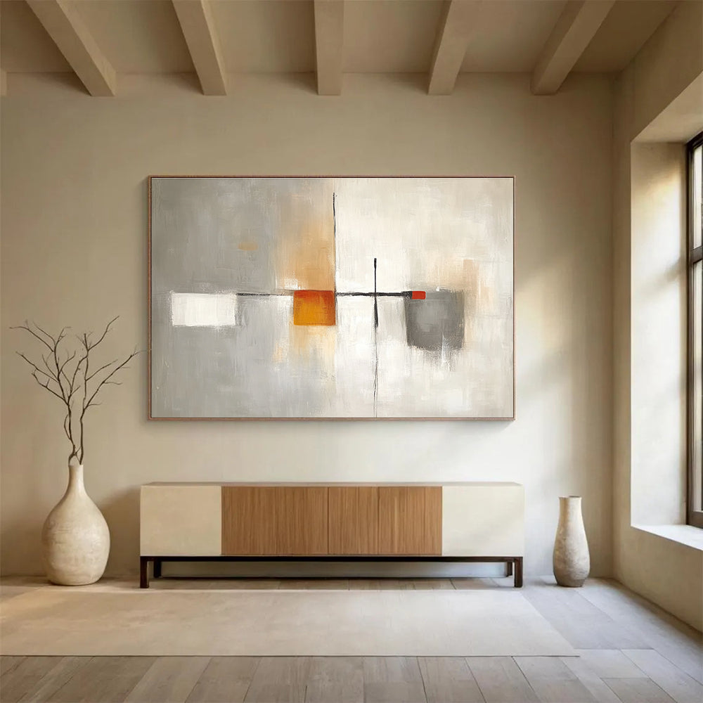 Neutral Tones Abstract Painting with Subtle Accents DYP536