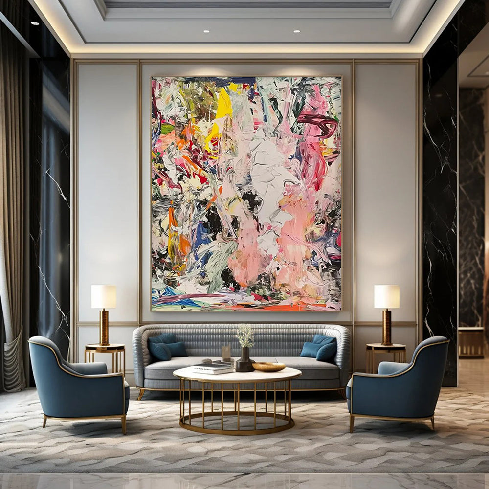 Chaotic Color Blend Abstract Painting with Vivid Strokes ADGE097