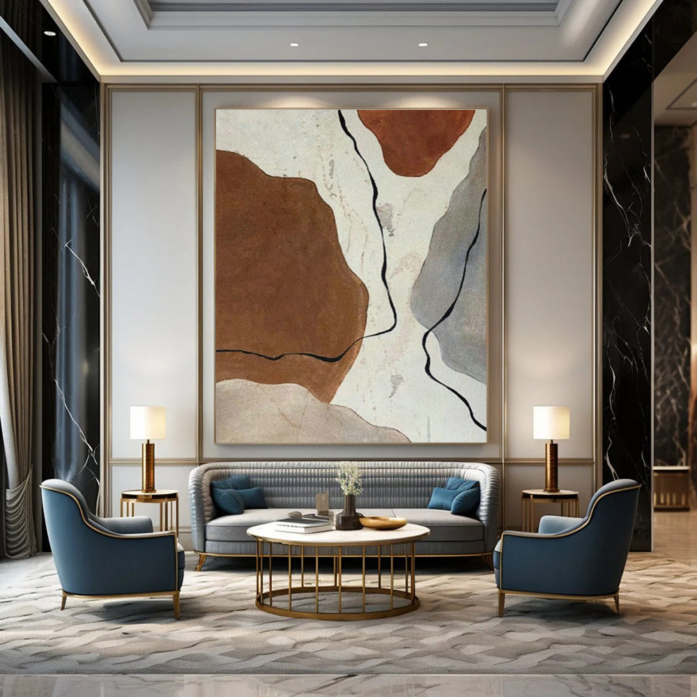 Stupendous - Scale Custom Hand - Painted Abstract Canvases for Cottage Living Room Bay Windows & Office Phone Booths DLZ0623