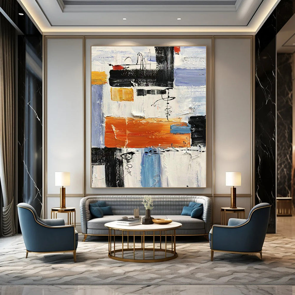 Gigantic - Format Hand - Painted Abstract Murals for Hallway Skylight Corridors & Cottage Laundry Rooms DLZ0625