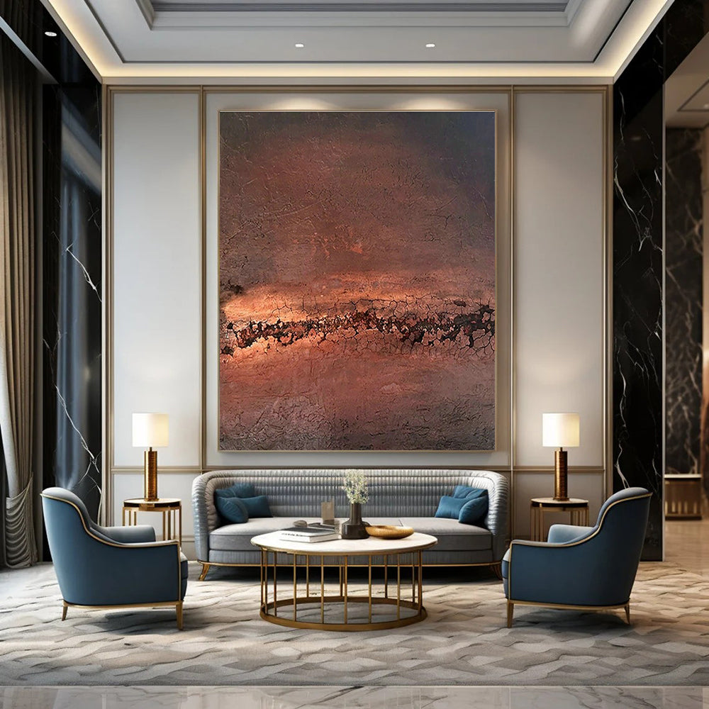 Extra-large Custom Hand-Painted Abstract Canvas for Dining Room Herb Garden Wall and Entryway Plant Stand Area DLZ1850