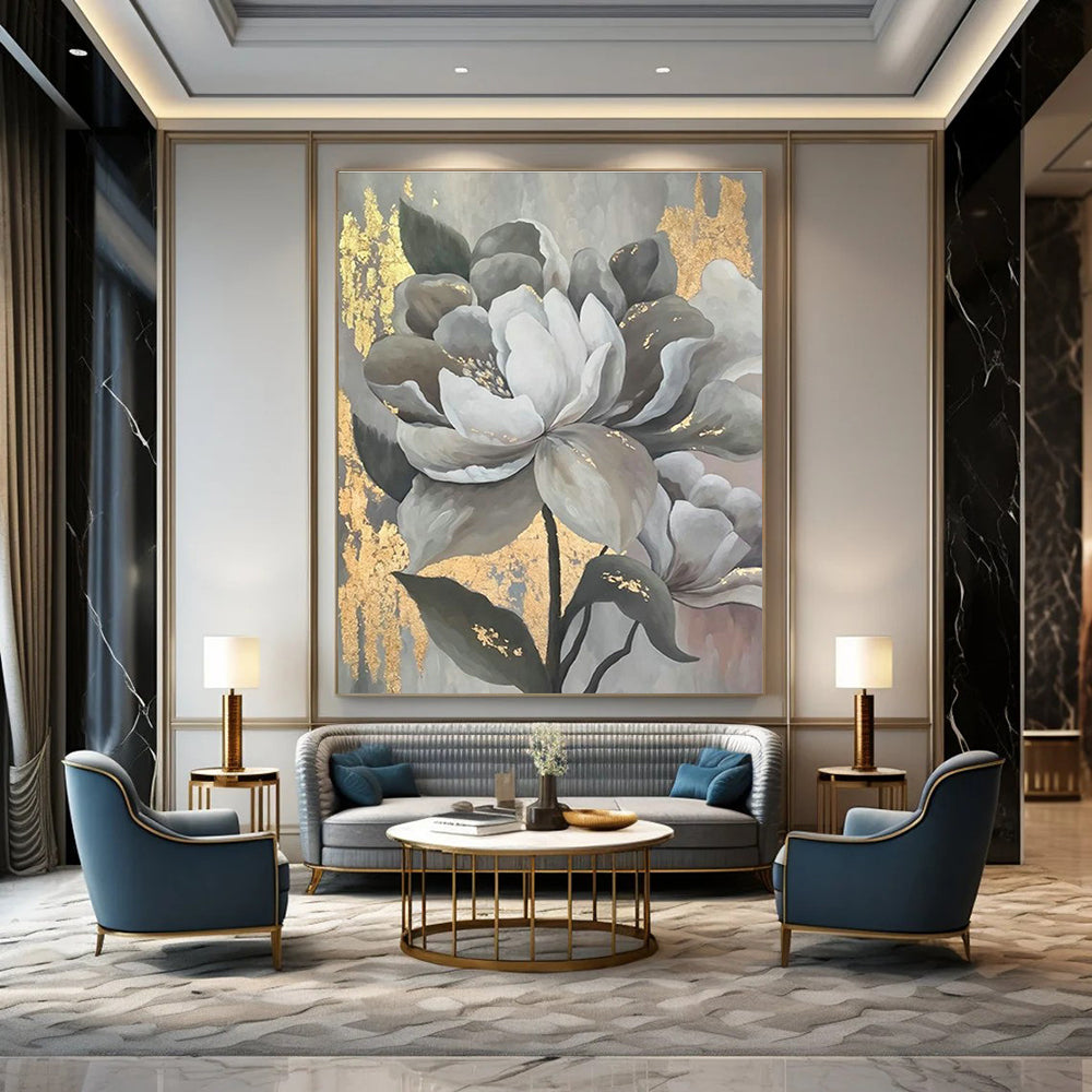 Hand-Painted Abstract Painting for Cottage Dining Room & Living Room DLZ2320