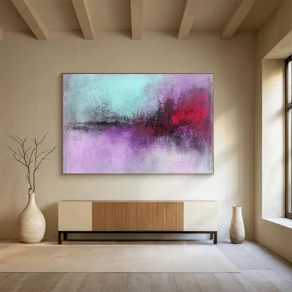 Purple and Red Abstract Painting with Bold and Intense Hues DYP378
