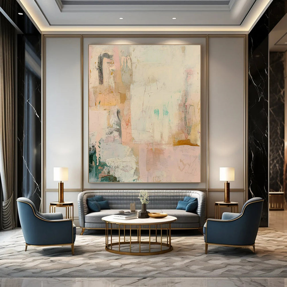Oversized Custom Handmade Abstract Painting for Cottage Office Library Wall and Bedroom Reading Nook DLZ1839