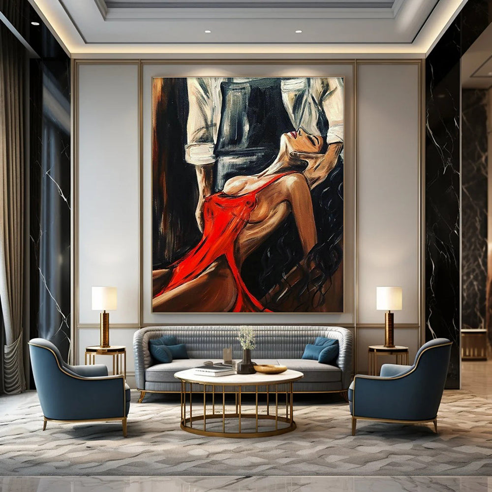 Hand-Painted Abstract Painting for Cottage Office & Bedroom DLZ2311