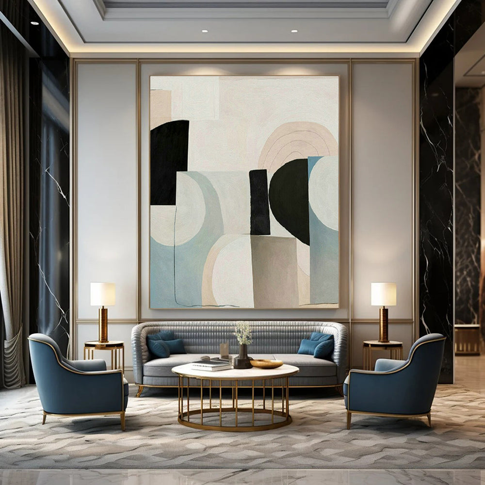 Large Hand-Painted Abstract Art for Cottage Bedroom and Entryway DLZ1517