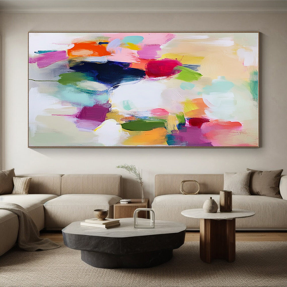 Soft Color Abstract Painting with Gentle Drips GER685