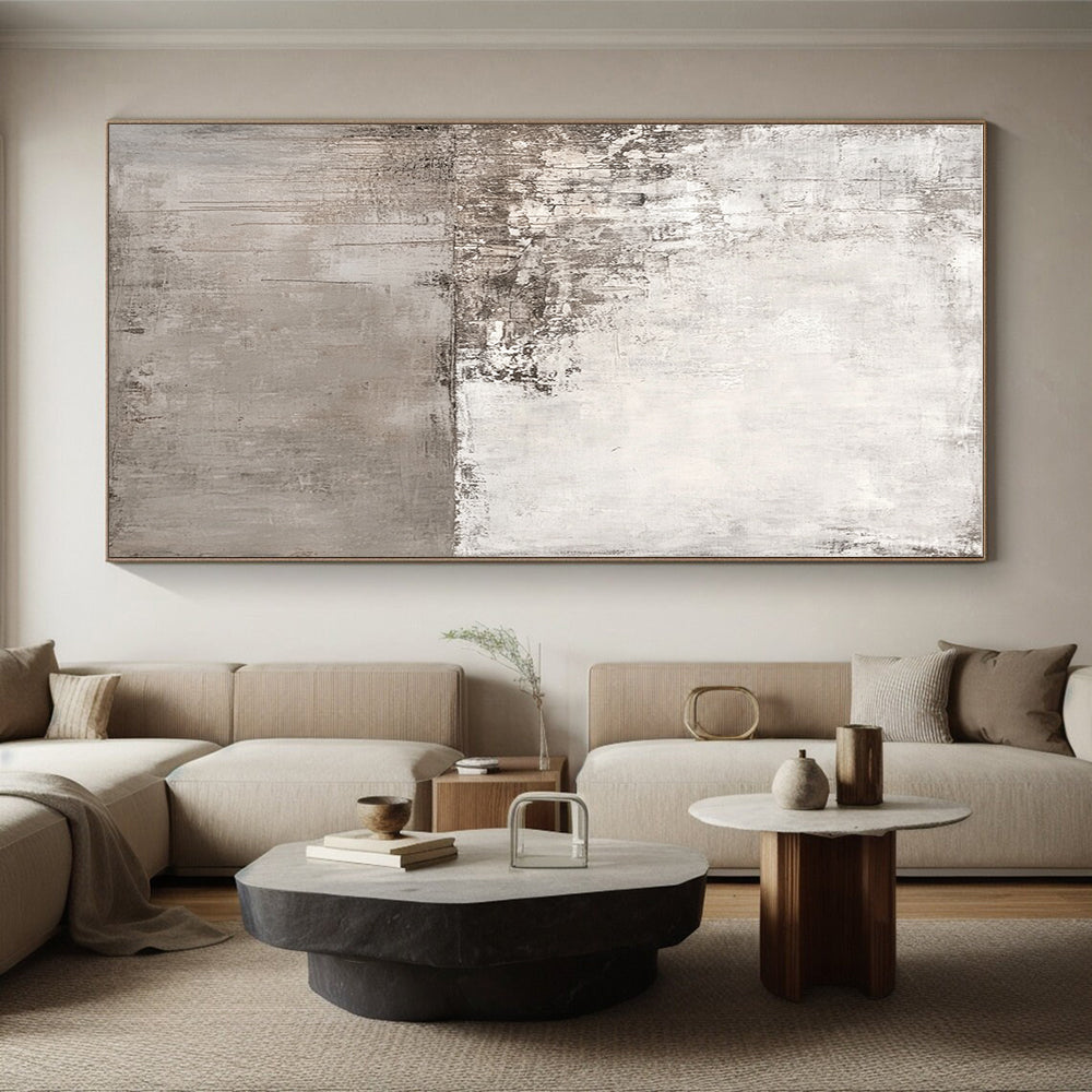 Gray Textured Abstract Painting with Subtle Layers GER120