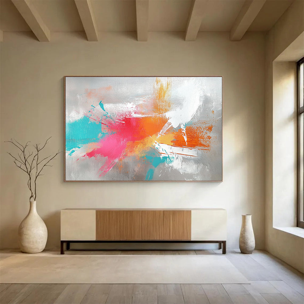 Colorful Splash Abstract Painting with Vibrant Colors DYP307