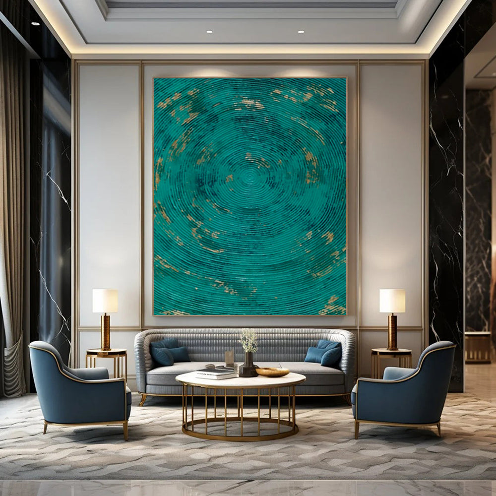 Custom Hand-Painted Abstract Canvas for Bedroom Window Blind Wall & Living Room Curtain Rod Wall DLZ1794