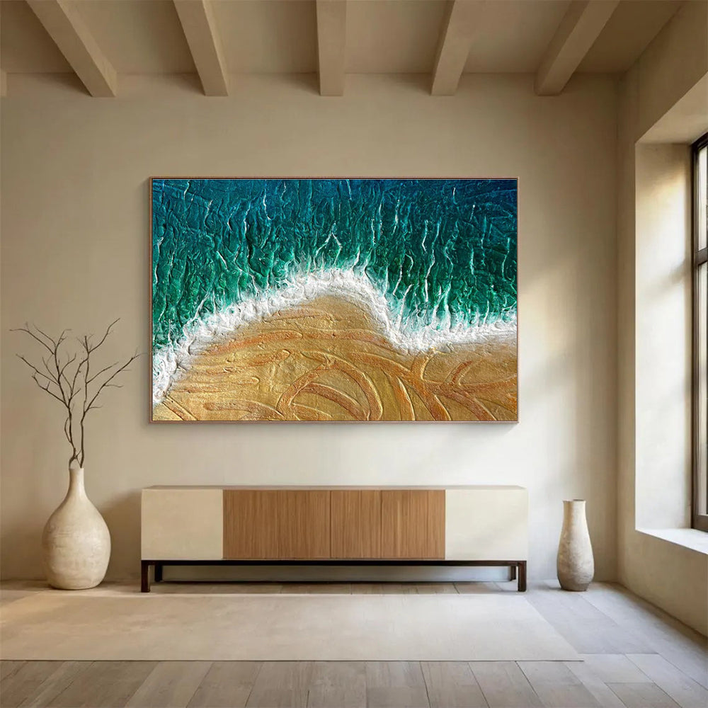 Beach Wave Abstract Painting with Textured Seascapes THY356
