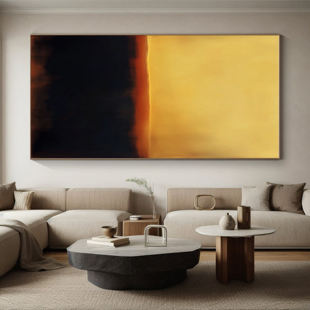 Yellow Brown Gradient Abstract Painting with Soft Transitions GER779