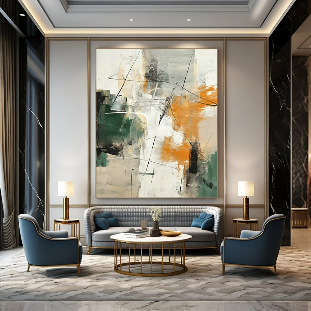 Hand-Crafted Abstract Wall Decor for Cottage Bedroom Jewelry Armoire Wall and Living Room Media Console Wall DLZ1726