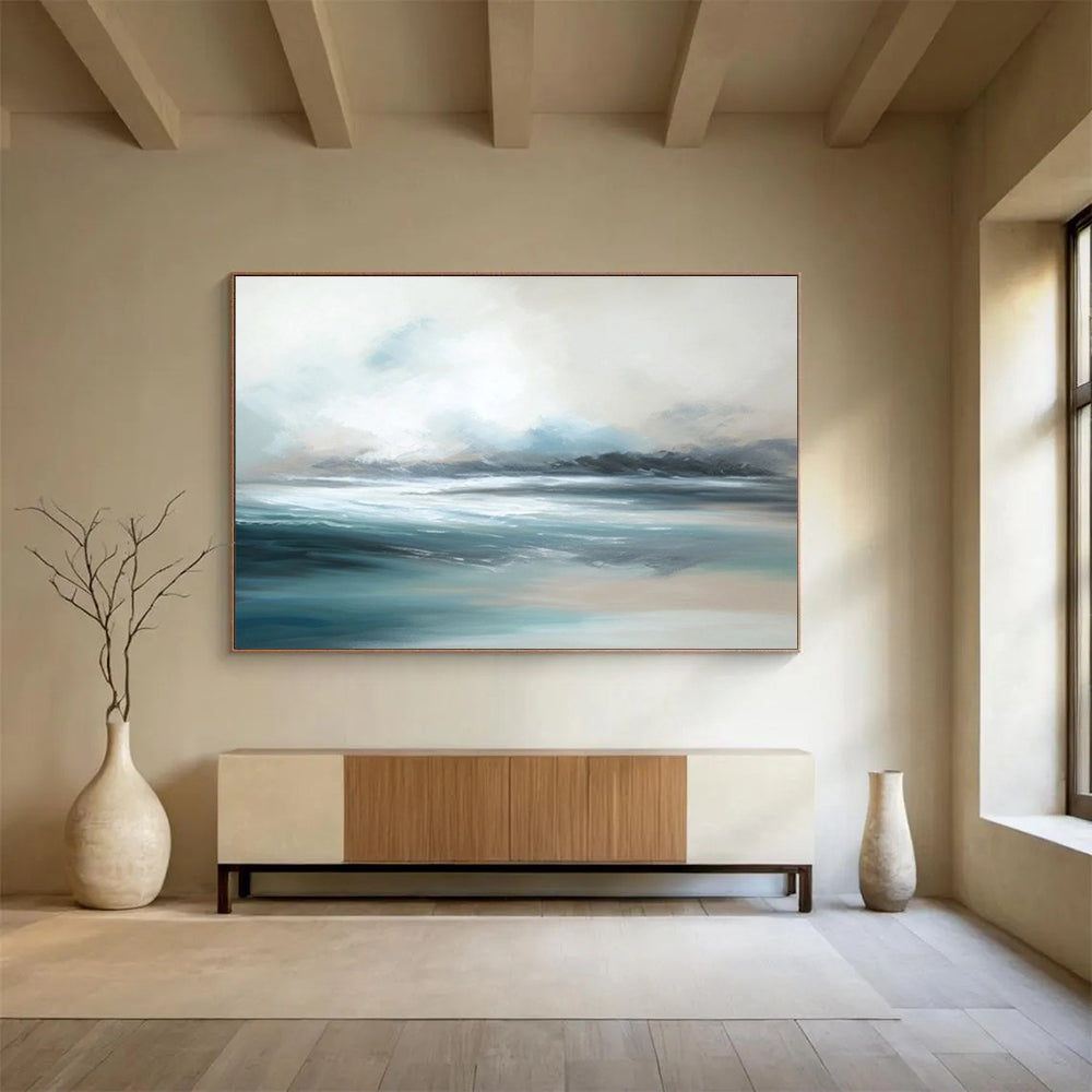 Soft Toned Calm Sea Abstract Painting THY046