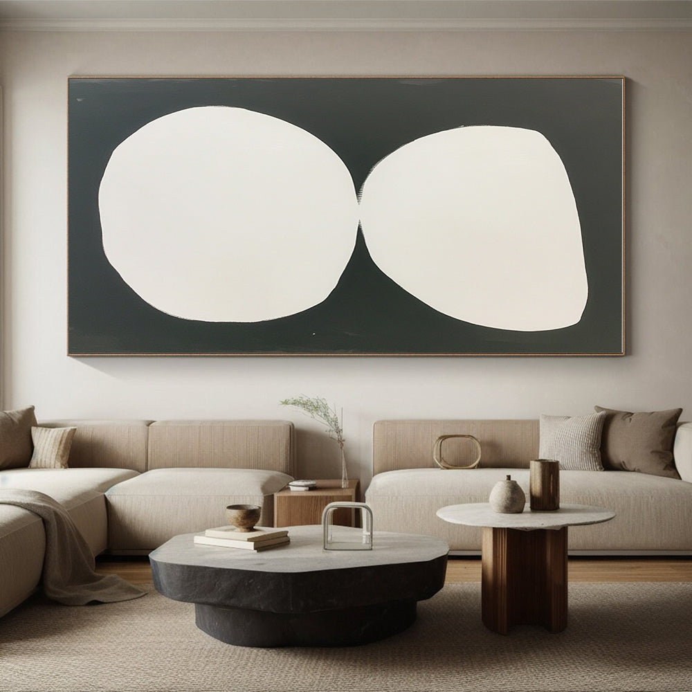 Minimalist White and Black Abstract with Simple Shapes GER269