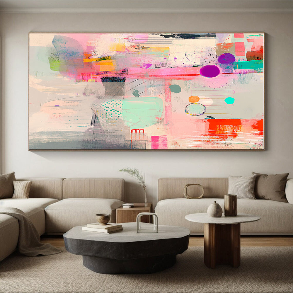 Vibrant Abstract Mosaic Painting with Eclectic Elements GER138
