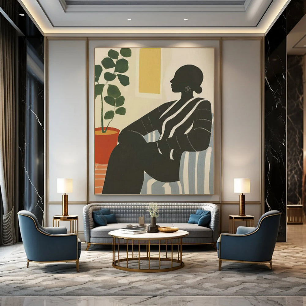 Grand - Sized Custom Abstract Canvases for Bedroom Canopy Bed Curtains & Office Room Dividers DLZ0697