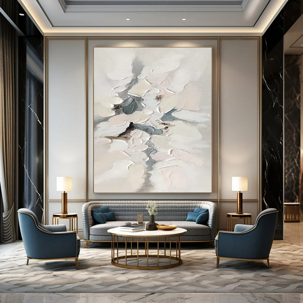 Hand-Painted Extra Large Abstract Art for Living Room & Cottage Dining Room DLZ1181