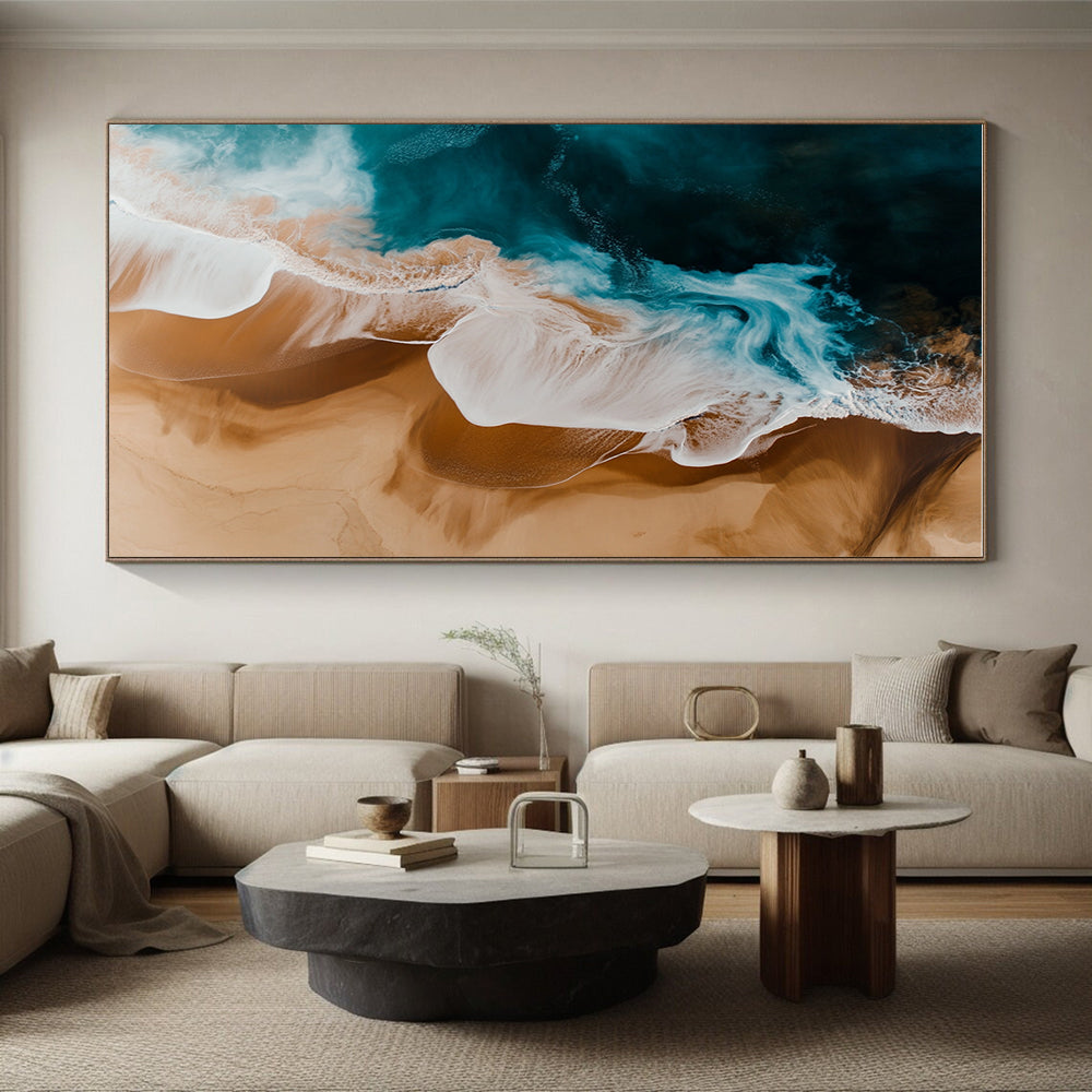 Aerial Beach Abstract with Blue and Brown Tones GER311