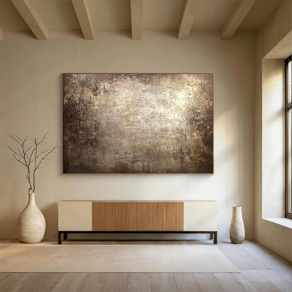 Brown Vintage Textured Abstract Painting DYP072