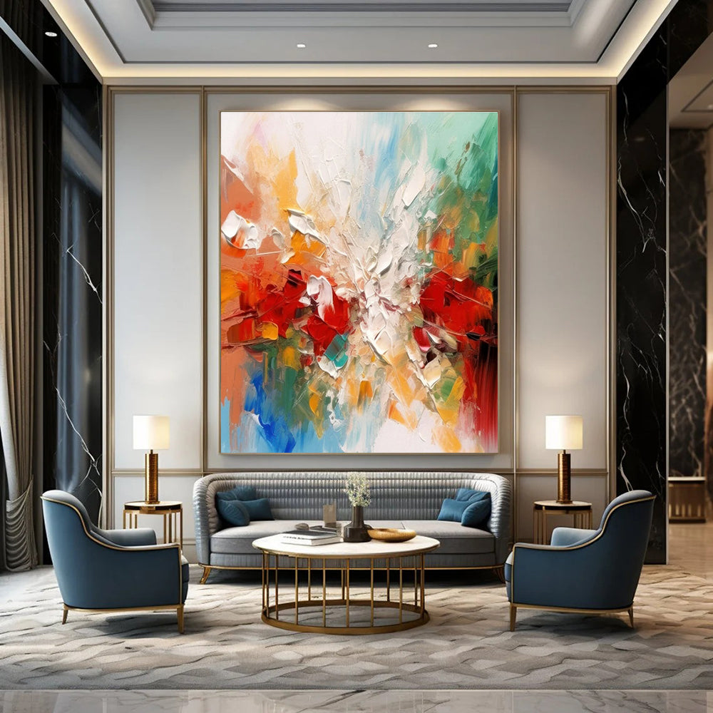 Colorful Explosion Abstract Painting with Bold Textures ADGE079