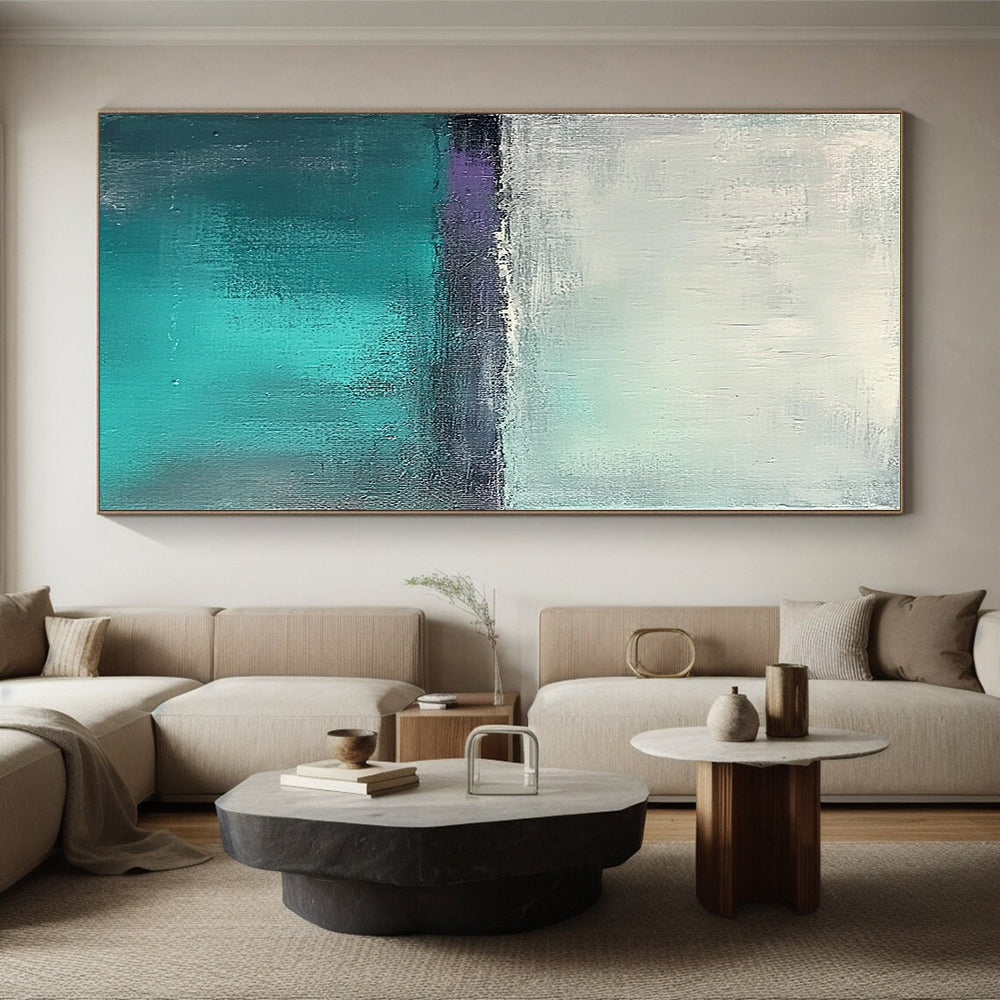 Teal and Purple Abstract Painting with Subtle Gradients GER460