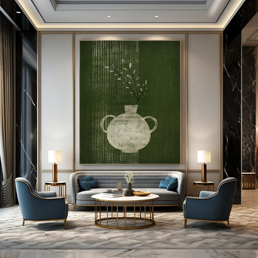 Custom - Framed Handcrafted Abstract Canvas for Dining Room & Office DLZ1383