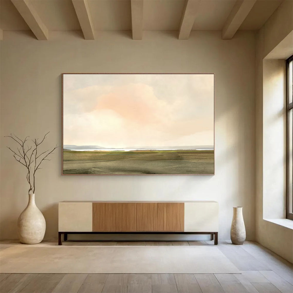 Open - sky Landscape Abstract Painting with Subtle Color Gradients THY121