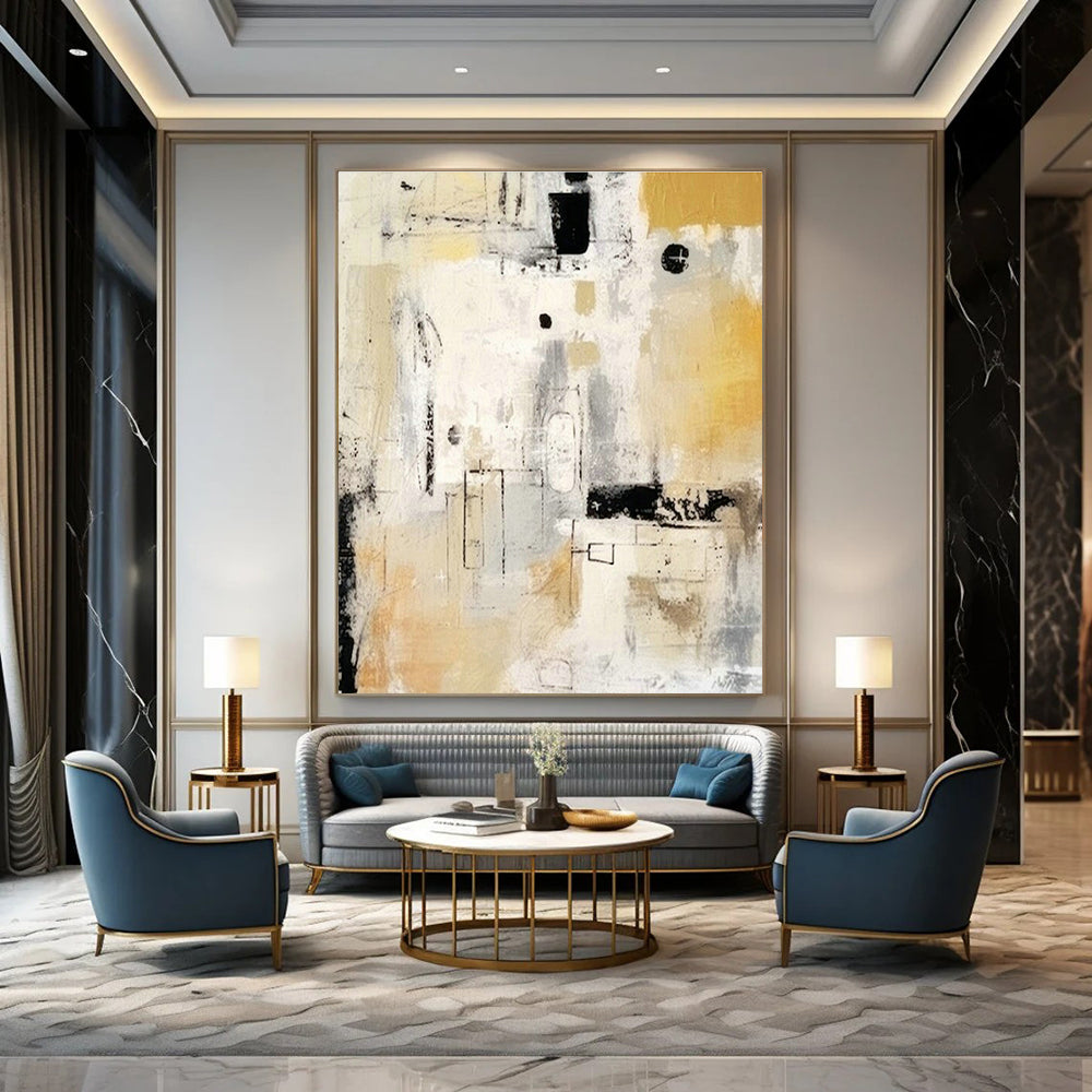 Oversized Custom Handmade Abstract Wall Decor for Cottage Office Standing Desk Wall and Bedroom Walk-out Balcony Wall DLZ1932