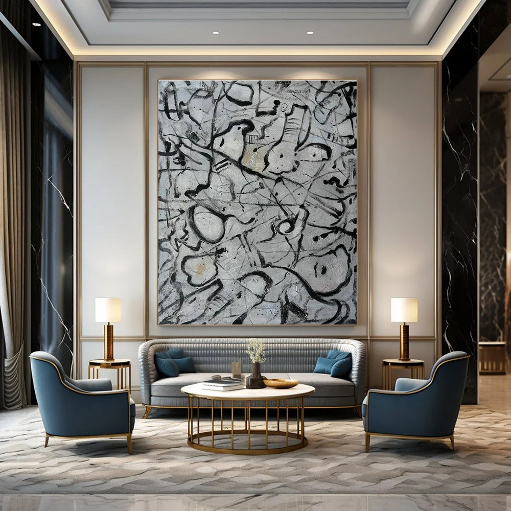 Large Custom Handmade Abstract Canvas for Living Room & Bedroom DLZ2291