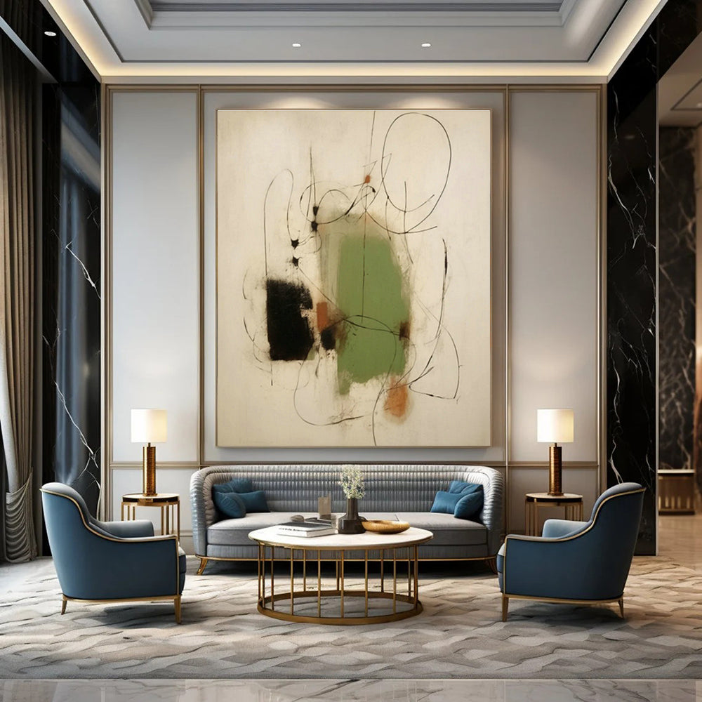 Extra - Vast Hand - Painted Abstract Canvases for Bedroom Window Walls & Cottage Hallway Storage Benches DLZ0829