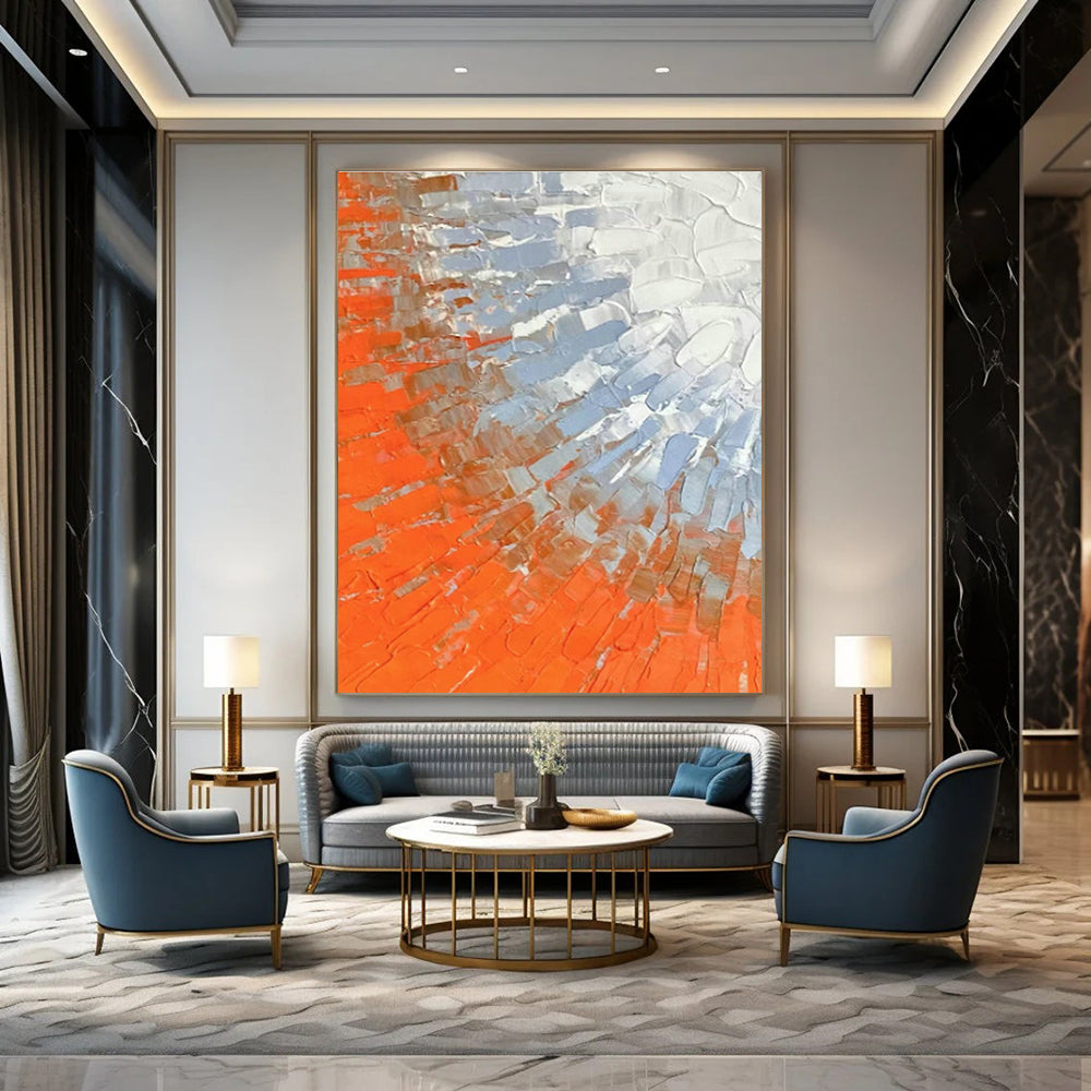 Monumental Custom Hand - Painted Abstracts for Entryway Foyers & Office Executive Suites DLZ0613