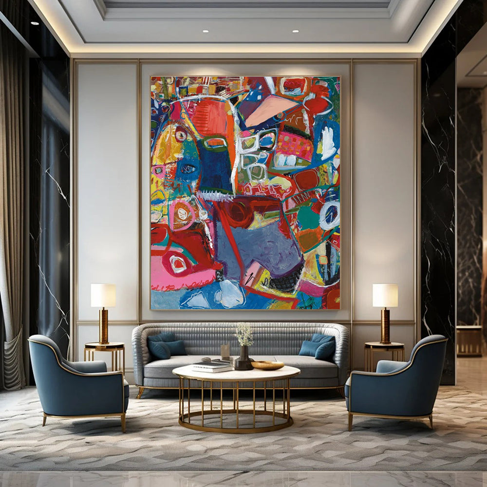 Colorful Abstract Portrait - like Collage Painting ADGE297