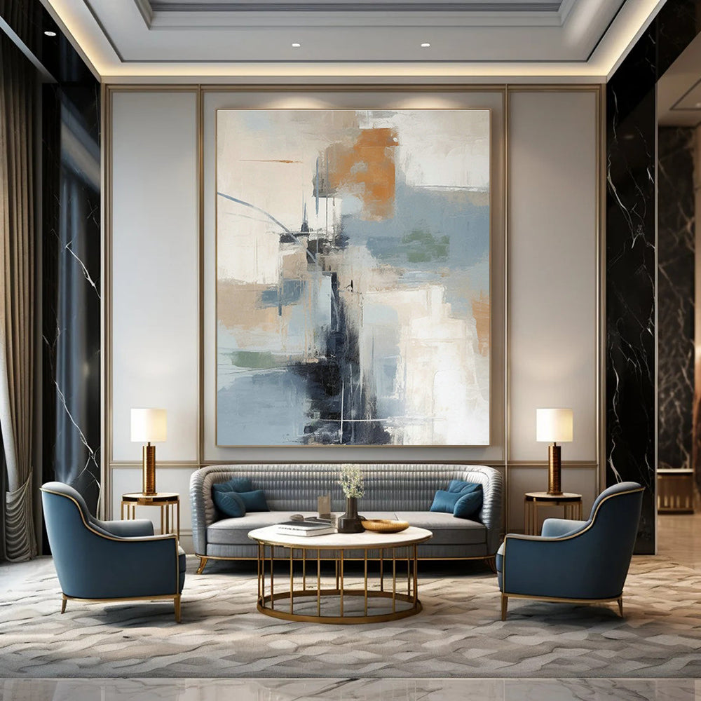 Vastly Extended Bespoke Abstract Canvas for Dining Room & Entryway DLZ1261