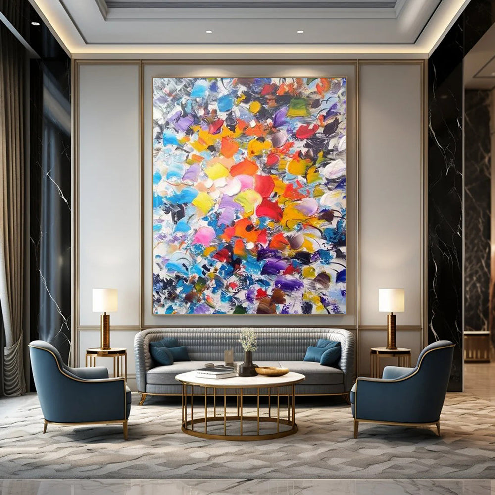 Vibrant Colorful Abstract Painting with a Burst of Hues ADGE411
