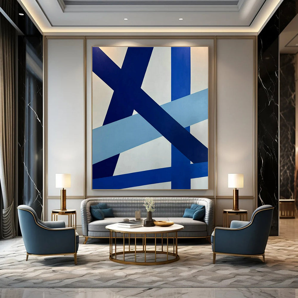 Large Customizable Hand-Painted Abstract Canvas for Bedroom Walk-in Dressing Area and Living Room Window Seat Alcove DLZ1892