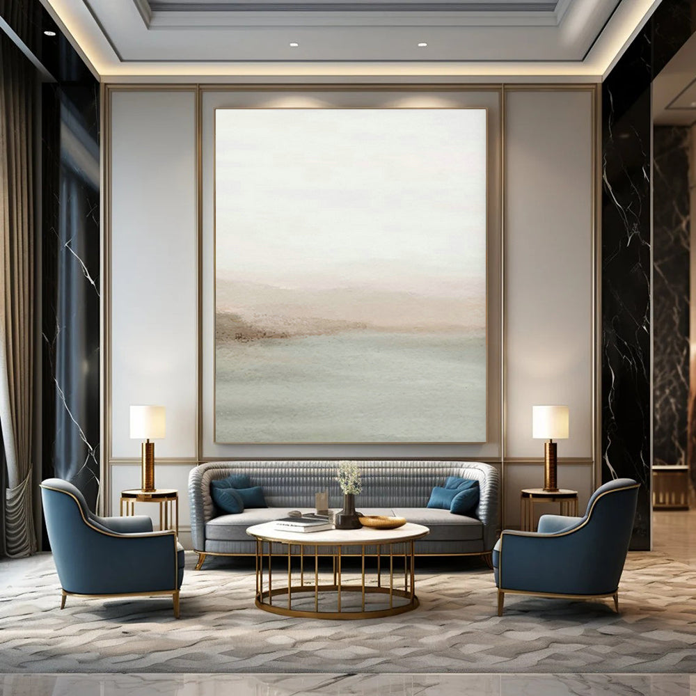 Vast Custom Abstract Canvases for Hallway Vaulted Ceilings & Cottage Living Room Bay Windows DLZ0726