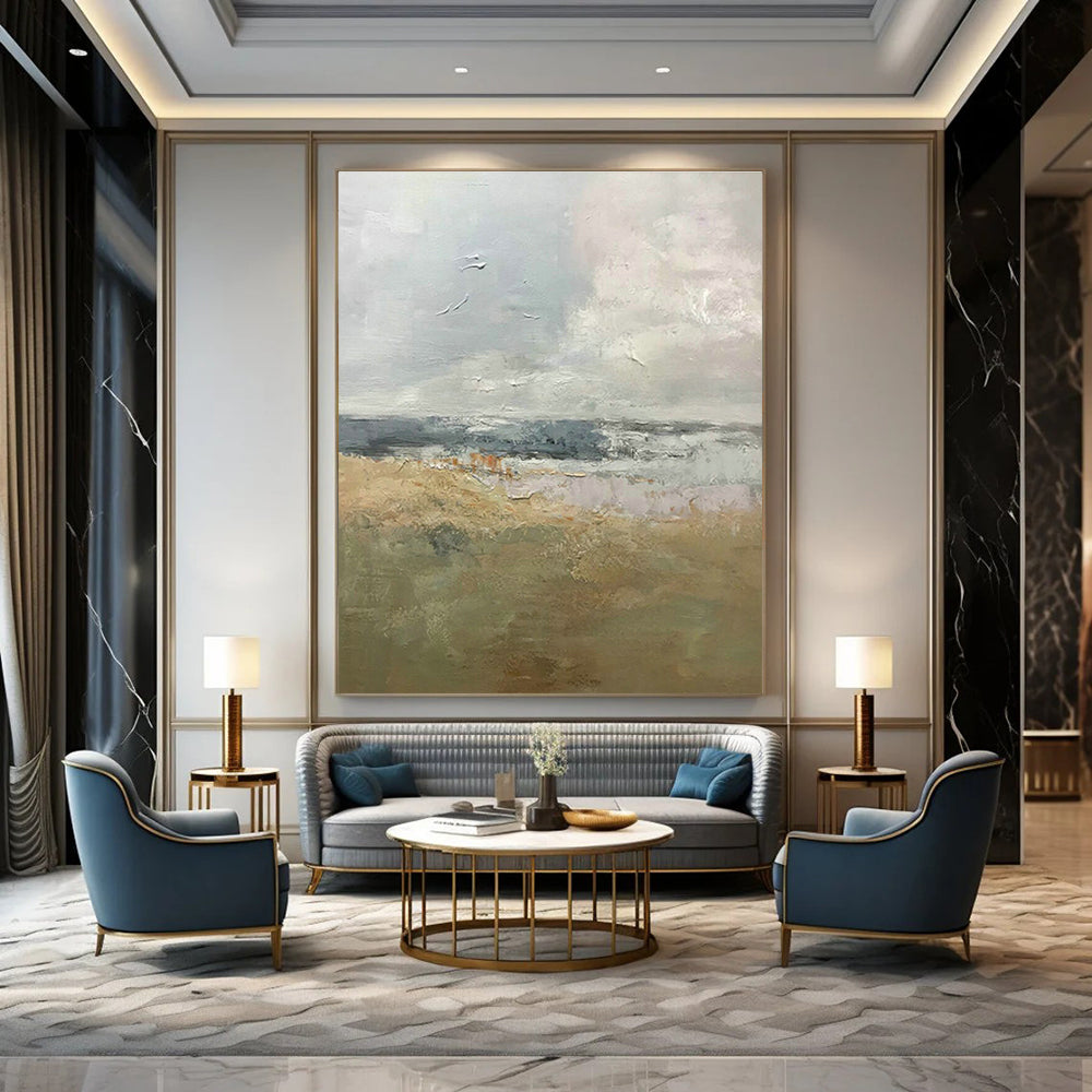 Gargantuan, Gold - Leafed Custom Abstracts for Entryway Luxury DLZ0463