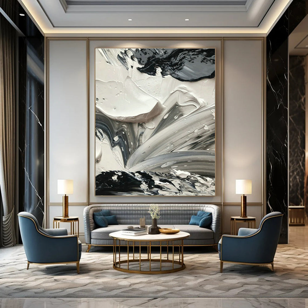 Large Hand-Painted Abstract Art for Living Room and Cottage Bedroom DLZ1587