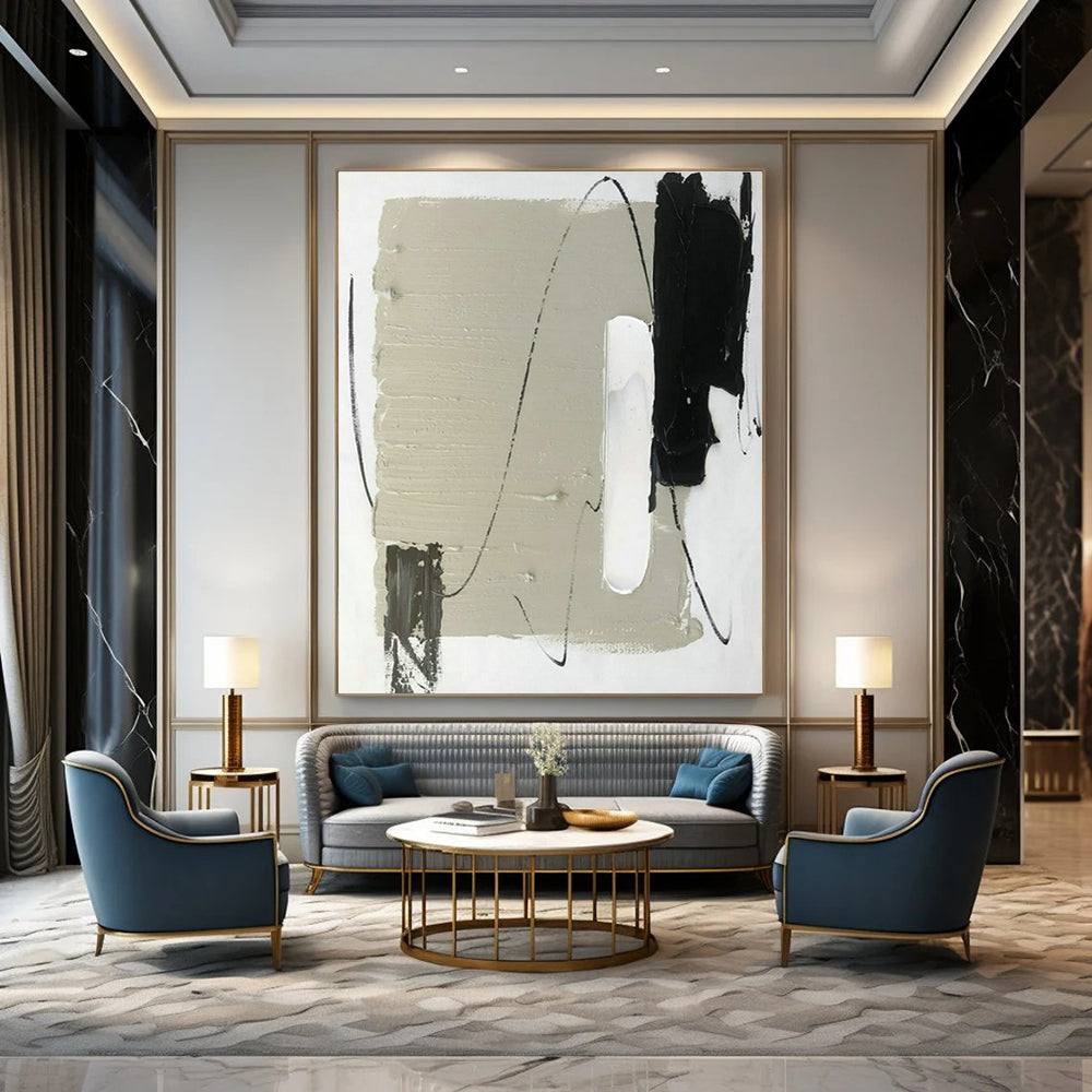 Large Custom Handmade Abstract Canvas for Cottage Bedroom Balcony Wall and Living Room Patio Door Surround DLZ1682